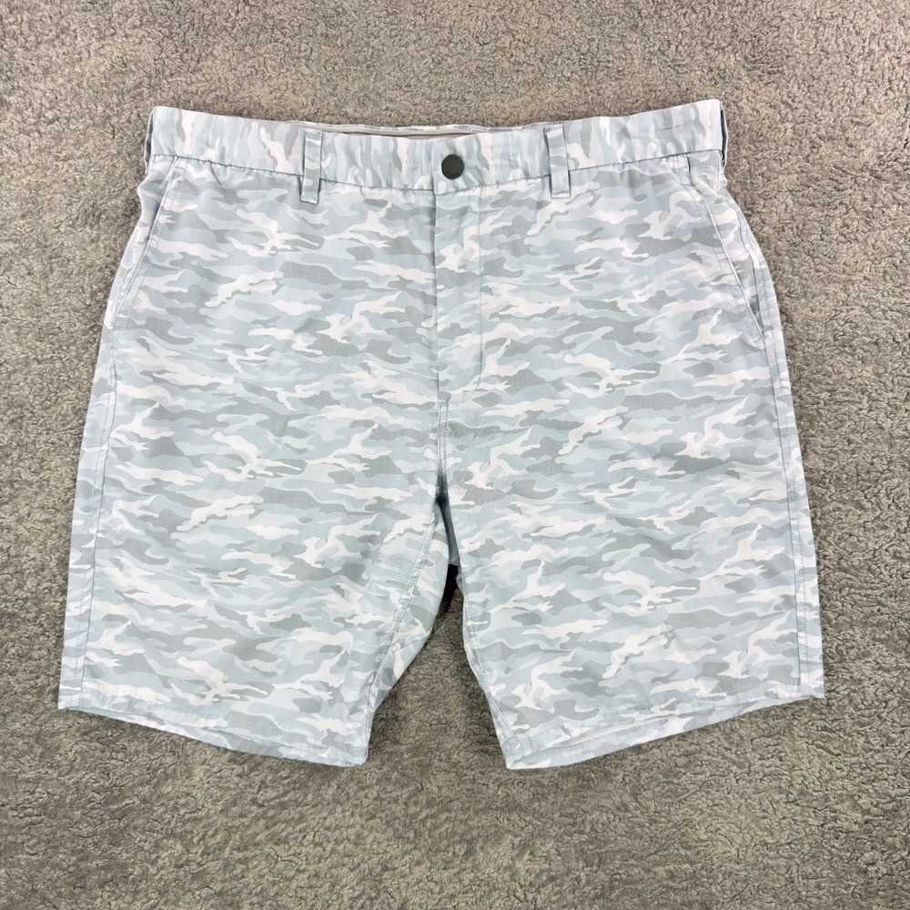 Johnnie-O Mens Prep-Performance Camo Golf Shorts Blue Grey Size 36